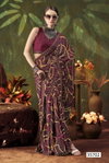 Saiyaara By Vallabhi Moss Georgette Abstract Print With Fancy Swarovski Work Saree Suppliers In India